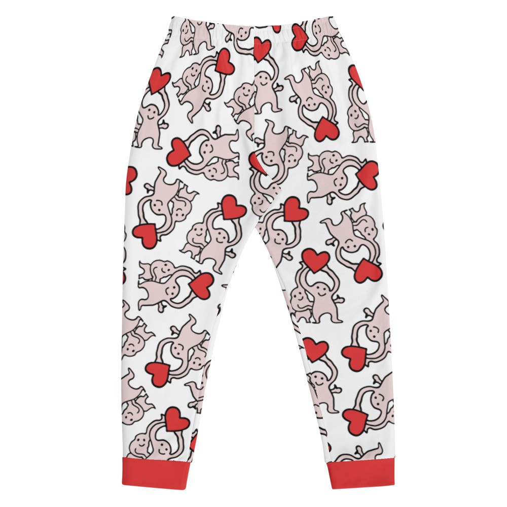 Little Dudes With 1 Heart White Joggers - Tata Christiane