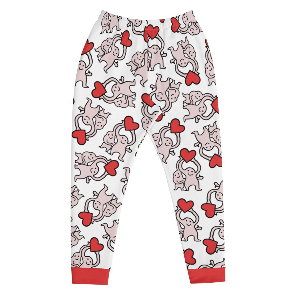 Little Dudes With 1 Heart White Joggers - Tata Christiane
