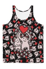 Little Dudes With 1 Heart Black Tank Top