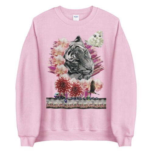 Tiger Pink Flowers Sweatshirt