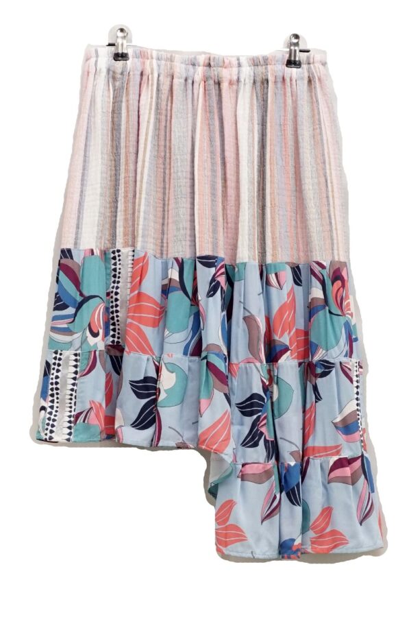 Blue Pink Asymetrical Skirt