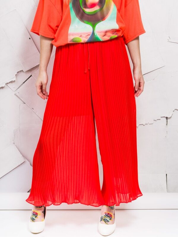 Large Coral Pleated Pants