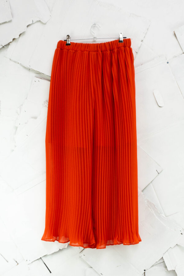Large Coral Pleated Pants