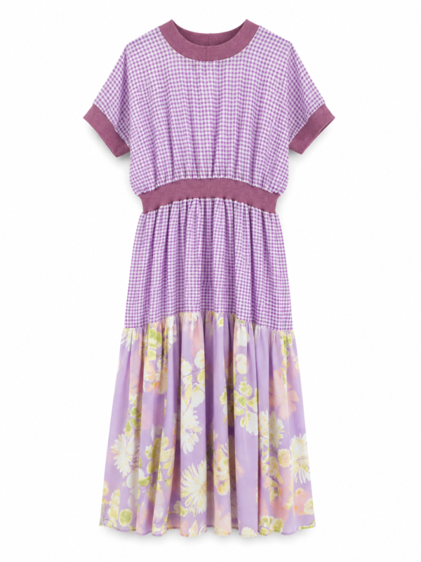 Lilac Gingham Long Dress Lilac Gingham Long Dress