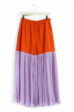 Coral and lilac bicolor pleated pants