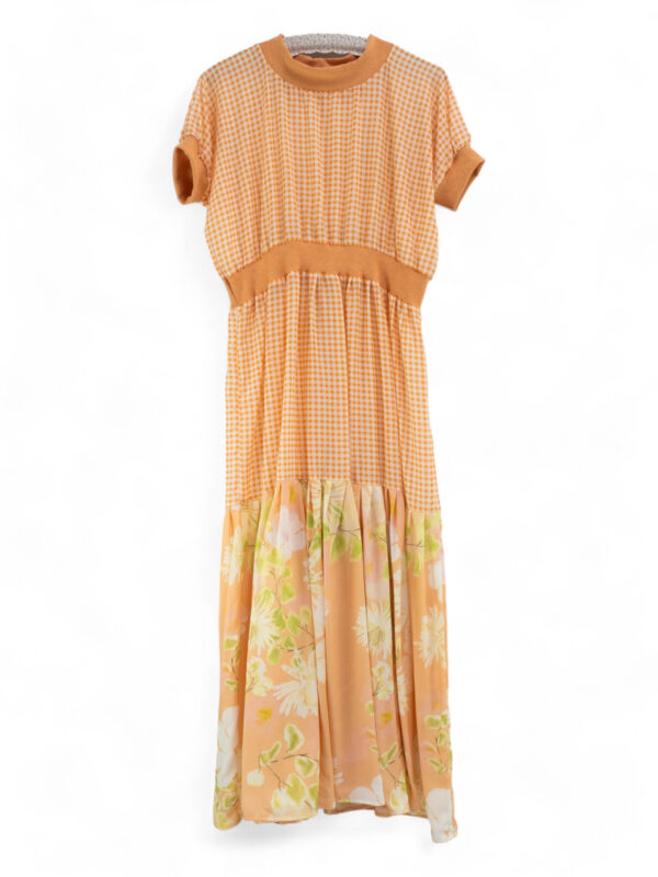 Mandarin Gingham Long Dress