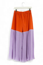 Coral and lilac bicolor pleated pants