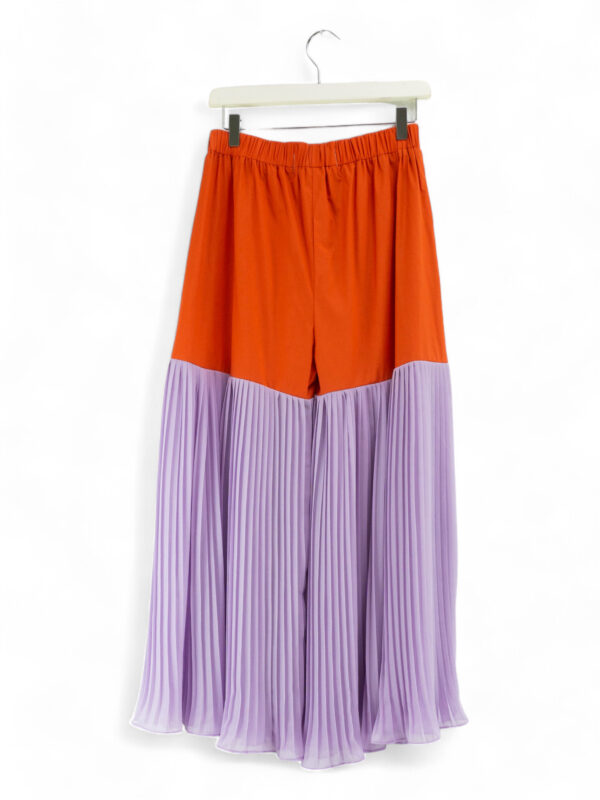 Coral and lilac bicolor pleated pants