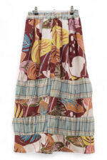 Wine Flowers Striped Skirt