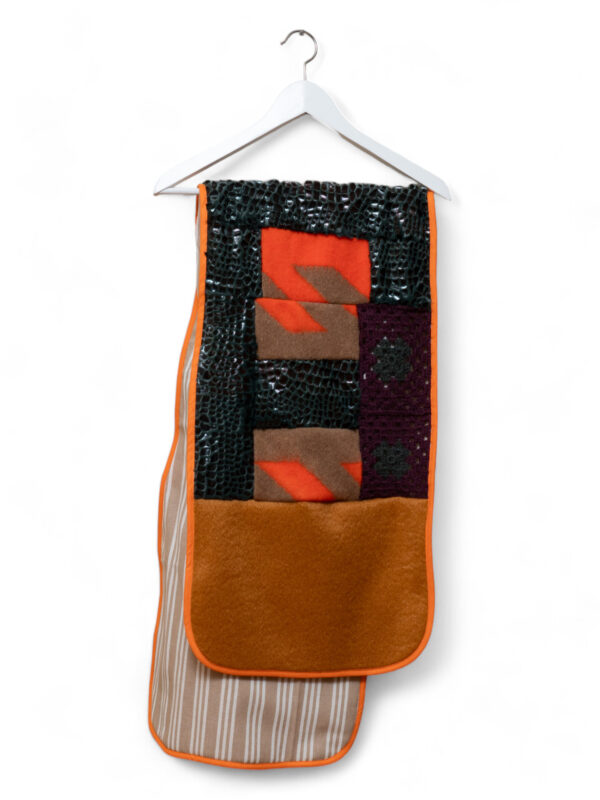 Long Patchwork Scarf with Colorful Design