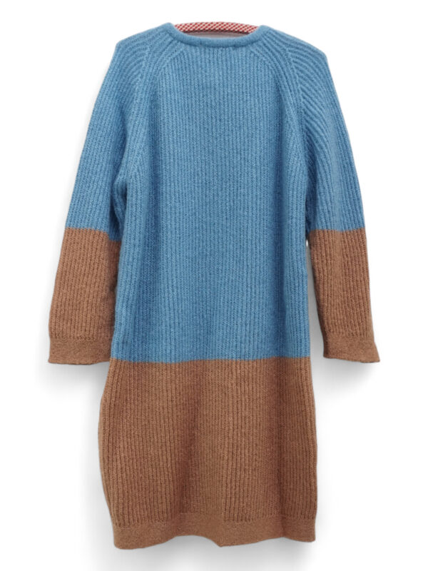 Blue Brown Knitted Cardigan