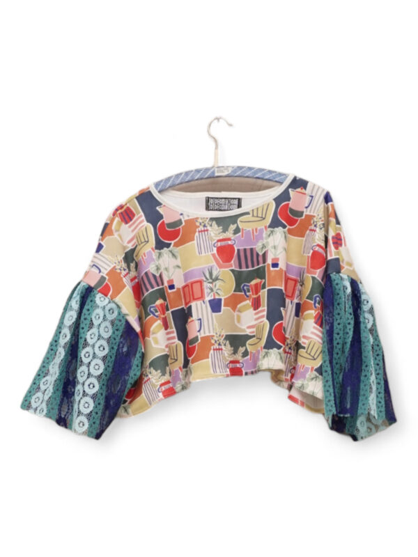 Blue Nature Morte Crop Top