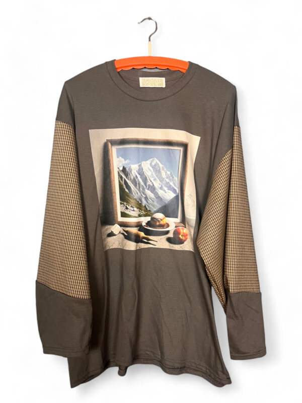 Charcoal Mountain Still-Life Graphic Long-Sleeve Tee