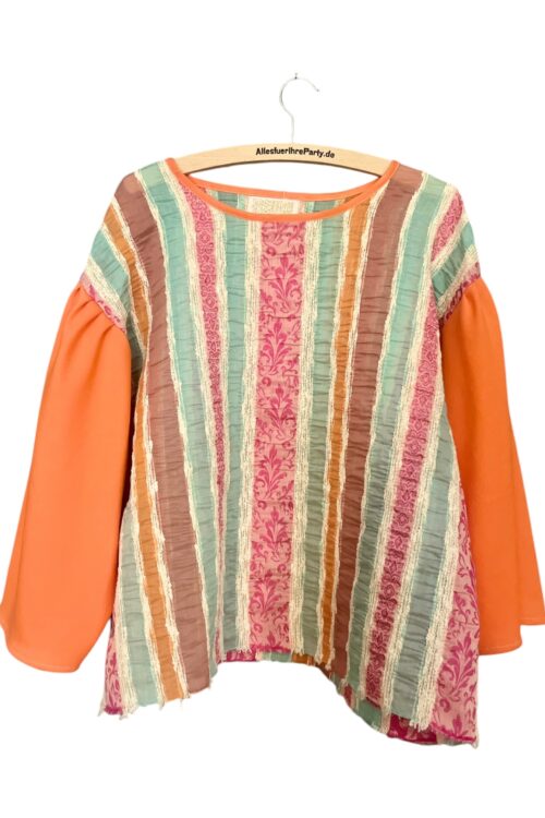 Colorful Striped Boho Patchwork Top