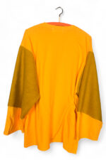 Yellow Long-Sleeve Tee with Panda Graphic and Mustard Sleeves