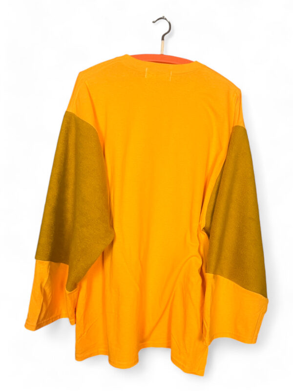 Yellow Long-Sleeve Tee with Panda Graphic and Mustard Sleeves