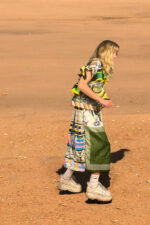 Layered Ruffle Dress with Upcycled Vintage Scarfs