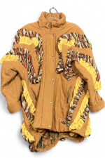 Upcycled Quilted Parka – 90's Textures & Yellow Ruffle Highlights