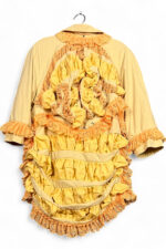 Upcycled Yellow Parka with Lace and Ruffle Details