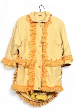 Upcycled Yellow Parka with Lace and Ruffle Details