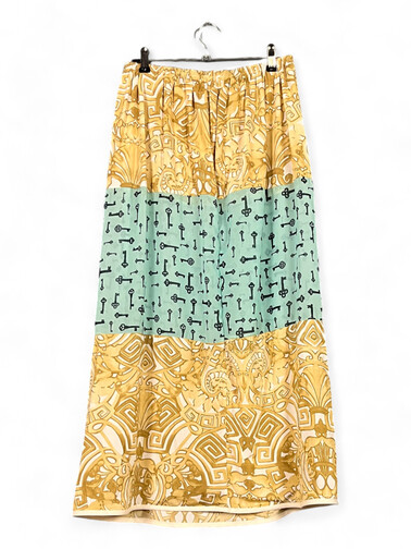 Golden & Mint Patchwork Maxi Skirt