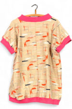 Beach Cats Print Top – Soft Pink & Playful Beige