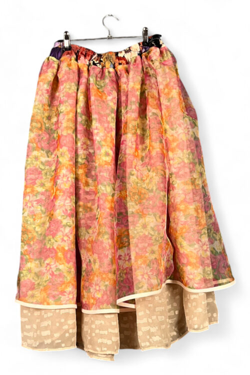 Layered Floral Chiffon Skirt