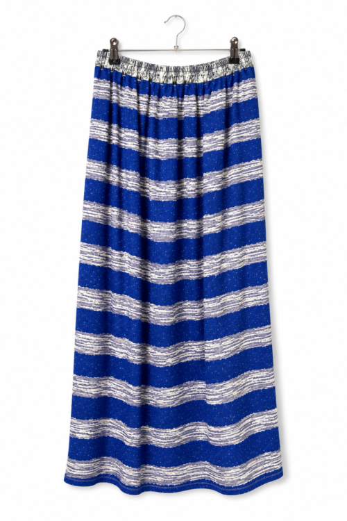 Striped Blue & Silver Maxi Skirt