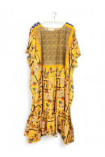 Upcycled Dress Tunic in Golden Yellow and Floral Print