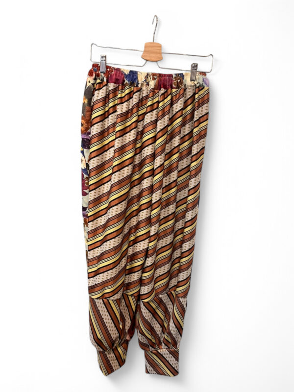 Patterned Balloon Pants Floral and Stripe Mix