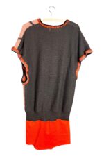 Sequin Knit Dress Coral and Black