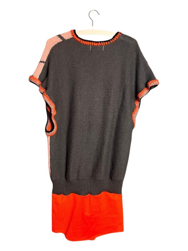 Sequin Knit Dress Coral and Black
