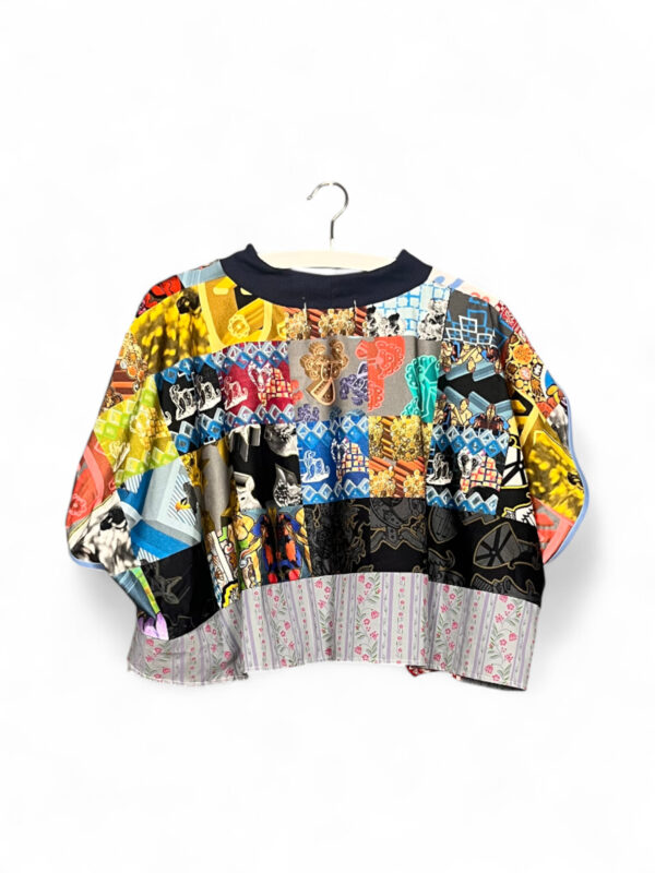 Patchwork Scarf Top with Graphic Accents