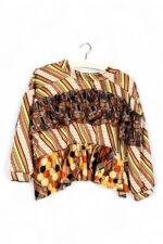 Upcycled Vintage Scarf Top in Warm Earth Tones