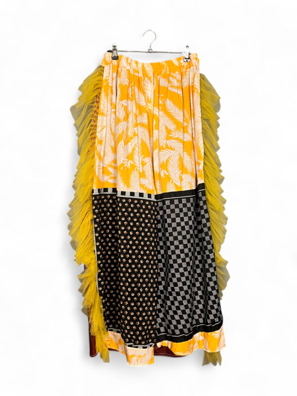 Upcycled Patchwork Pants with Thai Silk and Vintage Scarf