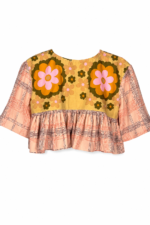 Retro Flower Ruffle Top