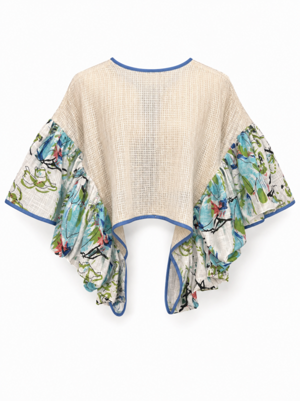 Retro Flower Ruffle Top