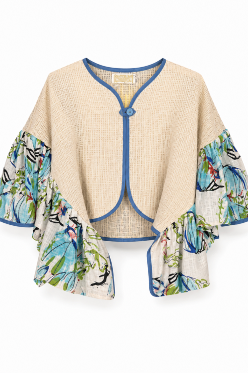 Retro Flower Ruffle Top