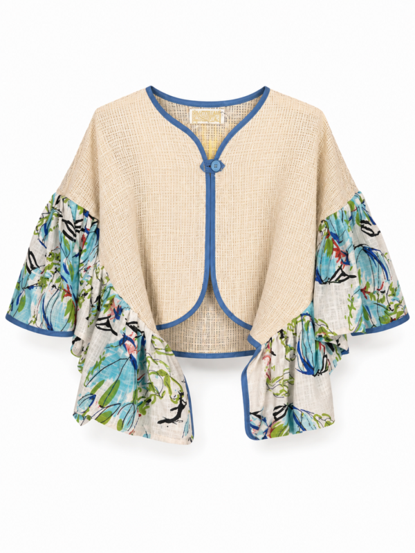 Retro Flower Ruffle Top