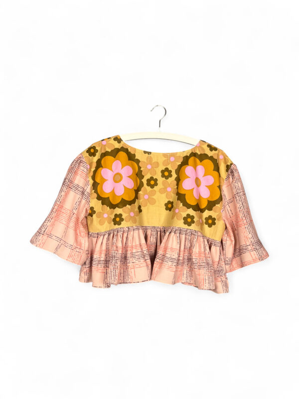 Retro Flower Ruffle Top