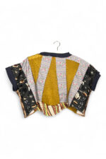 Golden Fan Patchwork Crop Top