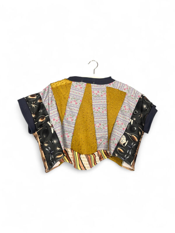 Golden Fan Patchwork Crop Top