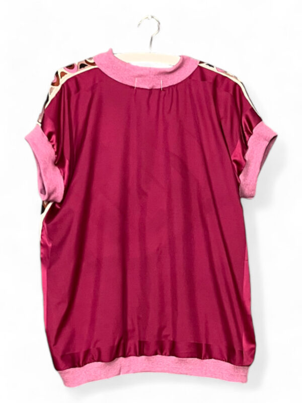 Vintage Scarf Top in Burgundy and Grey Mix