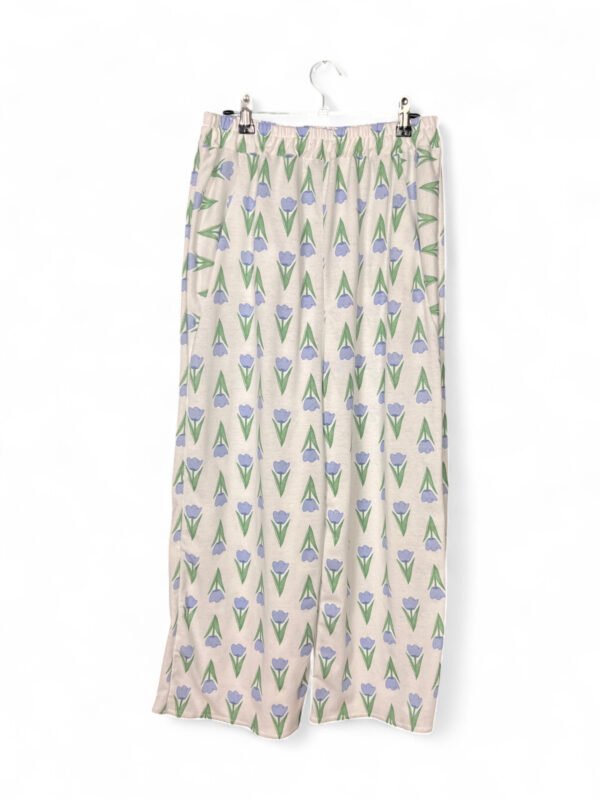 Jersey Pants with Purple Tulip Print
