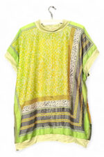 Vintage Scarf Top Green and Citrus Patchwork Back