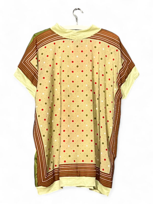 Vintage Scarf Top Pale Green with Floral and Polka Dot Back