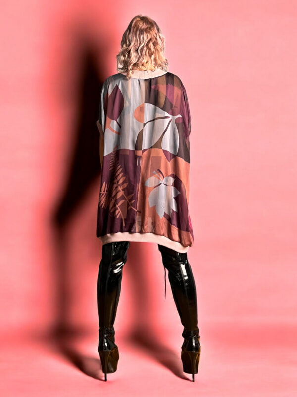 Vintage Scarf Top in Burgundy Gradient and Botanical Back