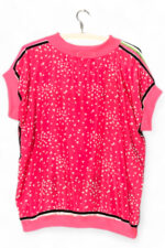 Vintage Scarf Top Red and Brown Floral and Dots