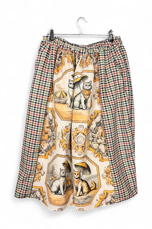 Cat Check Culotte Pants