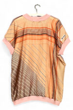 Vintage Scarf Top Rose Coral and Peach Stripes